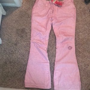 Pink and white acid wash series snowboarding pants